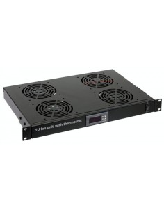 CASSETTO 19" 4 VENTOLE 1U NERO CON TERMOSTATO (VC900401UT4V)