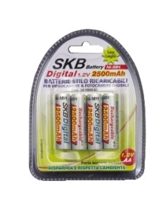 BATTERIE RICARICABILI STILO "AA" 2500MAH CONF. 4PZ (38195055)
