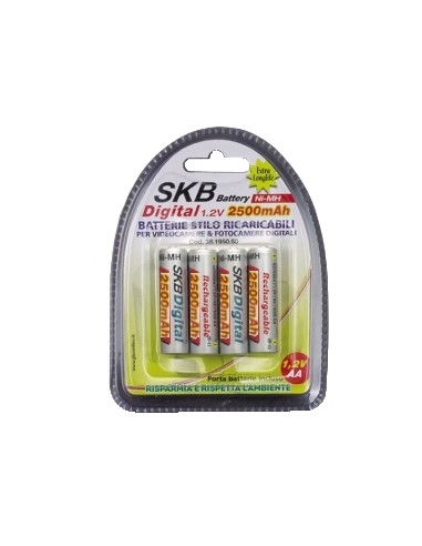 BATTERIE RICARICABILI STILO "AA" 2500MAH CONF. 4PZ (38195055)