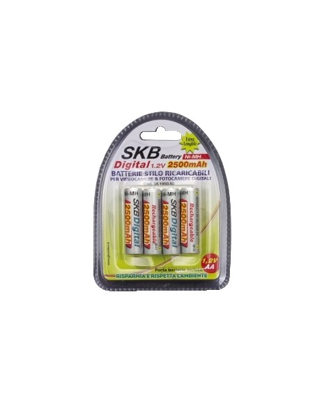 BATTERIE RICARICABILI STILO "AA" 2500MAH CONF. 4PZ (38195055)