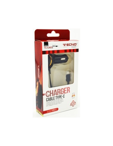CARICATORE DA AUTO PER SMARTPHONE/TABLET USB TYPE-C 2.4A 12W (TC-CA03)