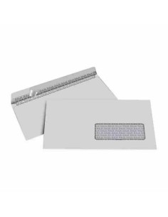 BUSTE BIANCHE 110X230MM CON FINESTRA 90GR + STRIP DA 500PZ