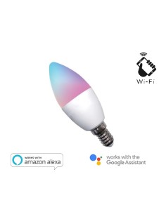 LAMPADA LED SMART EE-45WE14 RGB + BIANCO CALDO E14 C37 DIMMERABILE WIFI - ALEXA E GOOGLE HOME
