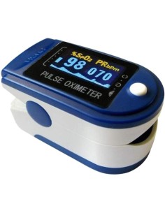SATURIMETRO OXIMETRO A DITO CON DISPLAY - COLORE BLU/BIANCO (LK87)