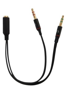 SDOPPIATORE AUDIO PER CUFFIE E MICROFONO SU SMARTPHONE - 1F 3,5MM - 2M 3,5MM