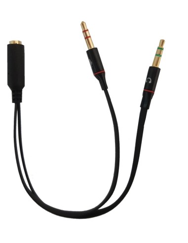 SDOPPIATORE AUDIO PER CUFFIE E MICROFONO SU SMARTPHONE - 1F 3,5MM - 2M 3,5MM