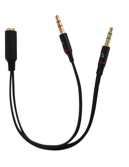 SDOPPIATORE AUDIO PER CUFFIE E MICROFONO SU SMARTPHONE - 1F 3,5MM - 2M 3,5MM