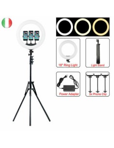 ANELLO DA ILLUMINAZIONE RING FILL LIGHT 18" LED CON CAVALLETTO INCLUSO (Q-1800+Q-L001)