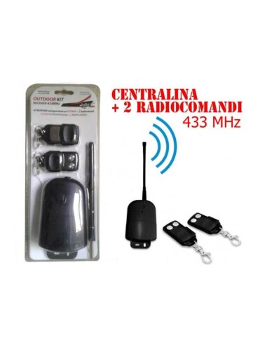 KIT RICEVITORE DA ESTERNO 433MHZ 2 TELECOMANDI (JJ-JS-084-1)