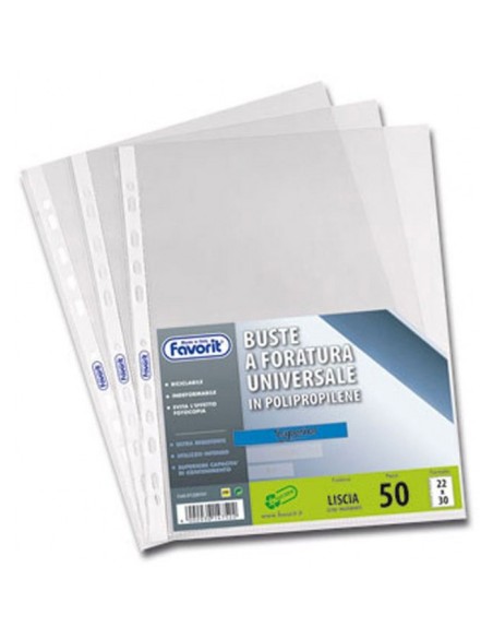 BUSTE FORATE SUPERIOR 22X30 150MY (100460120) - 50 PEZZI