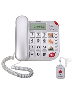 TELEFONO FISSO SUPER BRAVO PLUS CON TELECOMANDO PER CHIAMATE DI SOCCORSO