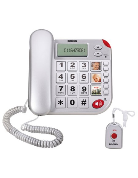 TELEFONO FISSO SUPER BRAVO PLUS CON TELECOMANDO PER CHIAMATE DI SOCCORSO
