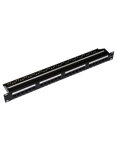 PANNELLO PATCH 19" NON SCHERMATO UTP 24 PORTE 8 POLI RJ45 PER RETI CAT.6 NERO (LKP624U)