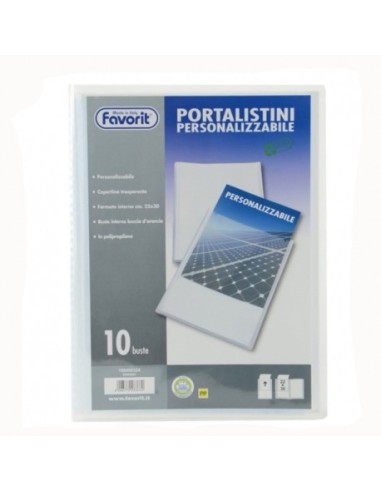 PORTALISTINI A4 TRASPARENTE - 10 BUSTE ANTIRIFLESSO (100460324)