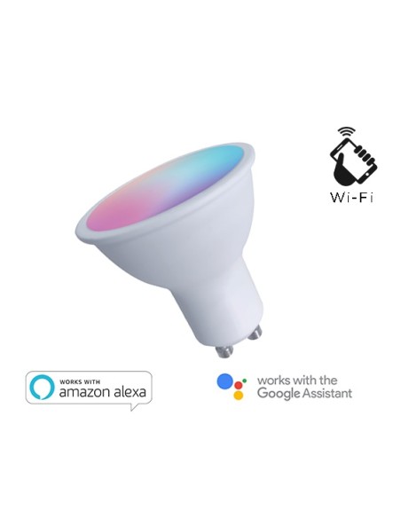 LAMPADA LED FARETTO GU10 AD INCASSO RGB + BIANCO CALDO DIMMERABILE 5.5W (EE-45WG10)