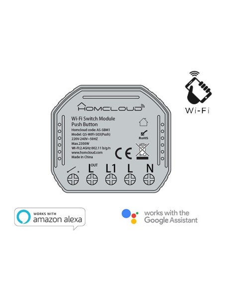 MODULO PULSANTE INTELLIGENTE WI-FI DA INCASSO (AS-SBM1)