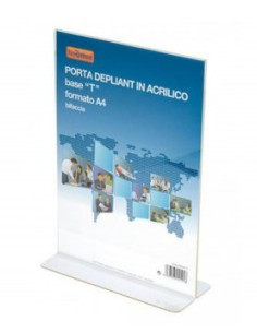 PORTA DEPLIANT ACRILICO BASE L - FORMATO A4 (47NIK002/4)