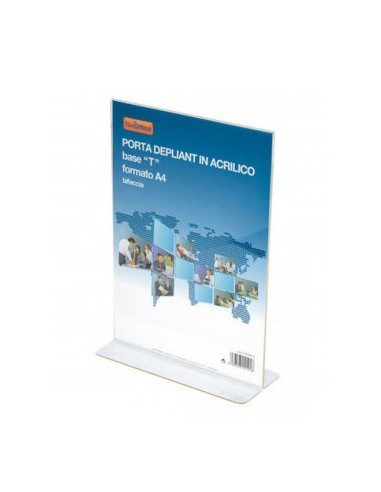 PORTA DEPLIANT ACRILICO BASE L - FORMATO A4 (47NIK002/4)