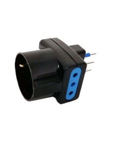 ADATTATORE PRESA 3 POSTI 10A/SCHUKO SPINA 10A NERO (PES1043-BKP)