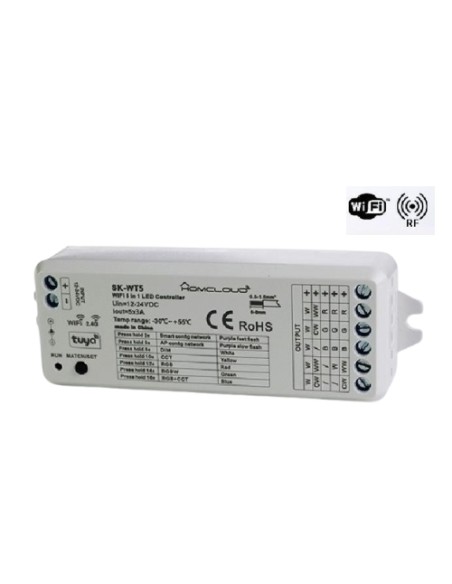 RICEVITORE DIM 12/24V DC, 5CH*3A, WI-FI+RF2.4G RGB+CCT (SK-WT5)