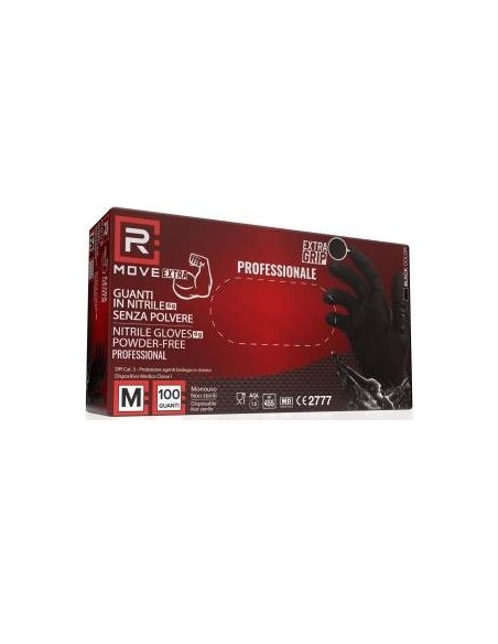 GUANTI IN NITRILE USO MEDICO SENZA POLVERE - 1CONF. DA 100PZ - TAGLIA M - 6GR. DA LAVORO