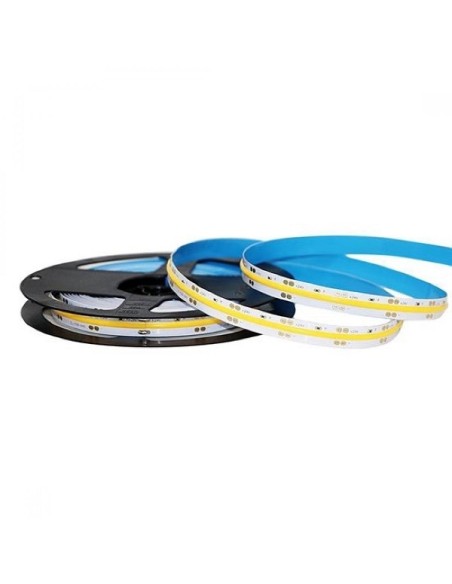 STRISCIA LED VT-512 1000LM/MT 24V COB STRIP 5MT 12W/MT BIANCO CALDO 3000K (2649)