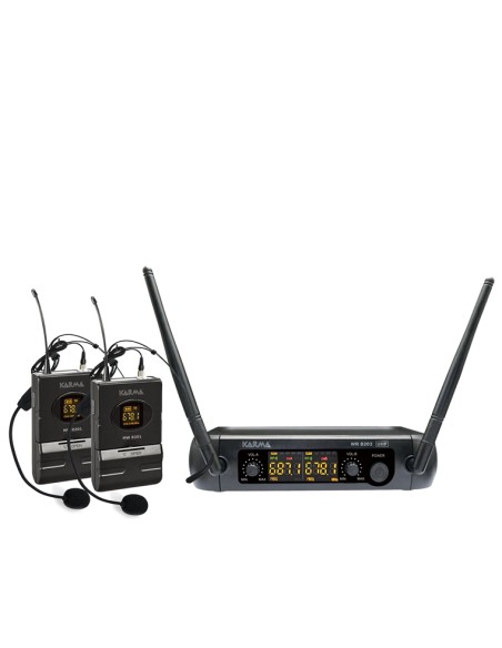 RADIOMICROFONO DOPPIO PALMARE UHF CON ARCHETTO (SET 8202LAV)