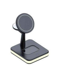 BASE STATION 4IN1 RICARICA SMARTPHONE WIRELESS CHARGING STATION DOCK NERO (991)