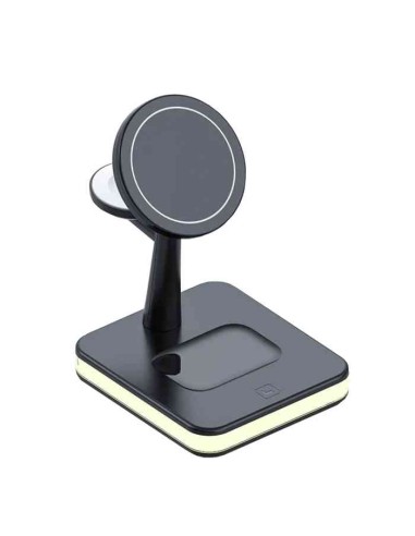 BASE STATION 4IN1 RICARICA SMARTPHONE WIRELESS CHARGING STATION DOCK NERO (991)