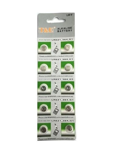 BATTERIE BOTTONE MINI 1.55V AG1 LR621 364 G4 ALKALINE (10 PEZZI)