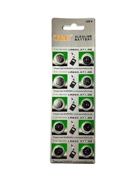 BATTERIE BOTTONE MINI 1.55V AG6 LR920 371 G6 ALKALINE (10 PEZZI)