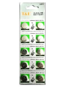 BATTERIE BOTTONE MINI 1.55V AG13 LR44 357 G13 ALKALINE (10 PEZZI)