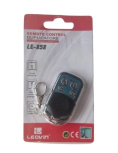 TELECOMANDO UNIVERSALE RF (LE-858) RADIOCOMANDO 433.92 PORTE CANCELLI - CONFEZIONE PACKAGE