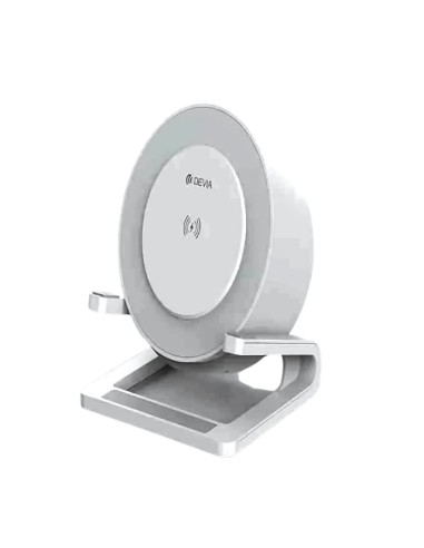 ALTOPARLANTE SPEAKER DA TAVOLO CON RICARICA WIRELESS 5W E FUNZIONE LAMPADA DA NOTTE EM054 - BIANCO
