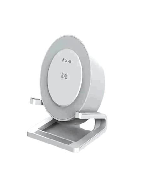ALTOPARLANTE SPEAKER DA TAVOLO CON RICARICA WIRELESS 5W E FUNZIONE LAMPADA DA NOTTE EM054 - BIANCO