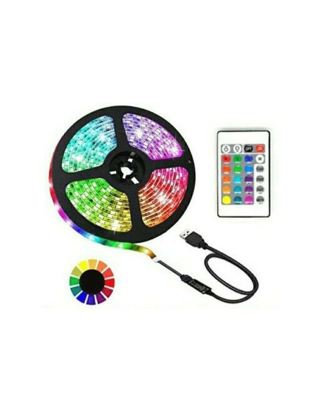 STRISCIA LED STRIP ADESIVA LUCE RGB INGRESSO USB 3M FLESSIBILE TAGLIABILE (5050RGB)