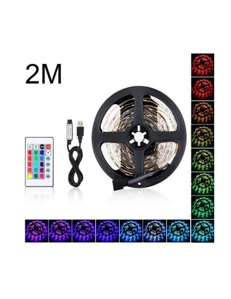 STRISCIA LED STRIP ADESIVA LUCE RGB INGRESSO USB 2M FLESSIBILE TAGLIABILE (AB-Z811)