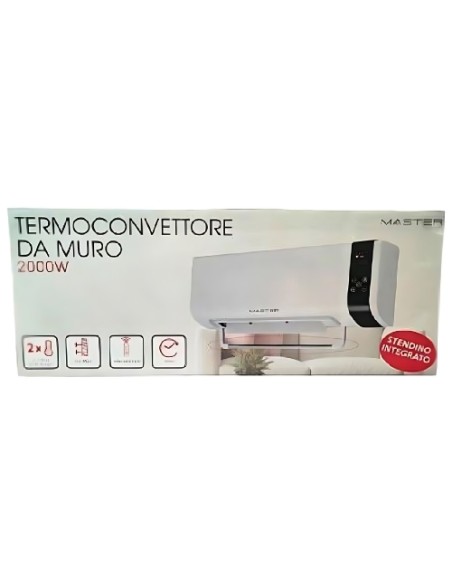 TERMOCONVETTORE ELETTRICO DA MURO 2000W TCP3510R A PARETE