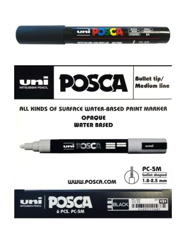 PENNARELLO MARCATORE POSCA MEDIO NERO PM-5 CONF. 6PZ