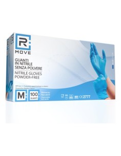 GUANTI IN NITRILE USO MEDICO SENZA POLVERE - 1CONF. DA 100PZ - TAGLIA M - 6GR. DA LAVORO - BLU