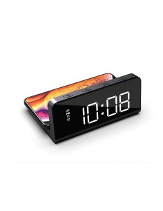 SVEGLIA OROLOGIO DIGITALE CRG WB CON FUNZIONE DI RICARICA WIRELESS - NERO