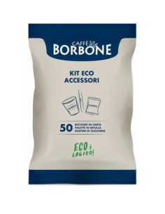KIT ACCESSORI ECOLOGICO 50PZ BICCHIERINI DI CARTA + PALETTE + BUSTINE ZUCCHERO