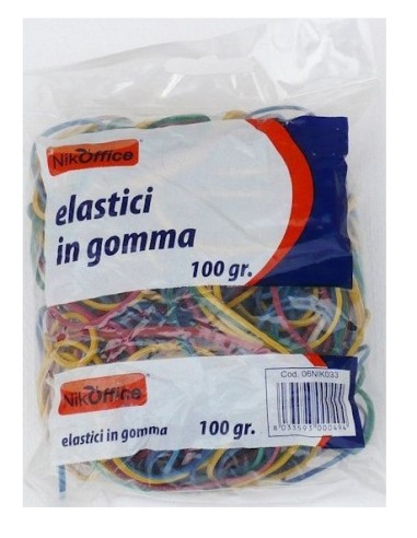 ELASTICI IN GOMMA ASSORTITI - 100 GRAMMI - MISTI (06NIK033)