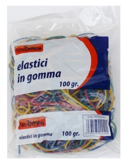 ELASTICI IN GOMMA ASSORTITI - 100 GRAMMI - MISTI (06NIK033)