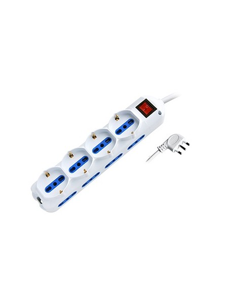 MULTIPRESA 12 POSTI BIPASSO + BIPASSO/SCHUKO SPINA16A + INTERR. (PEM2514-W)