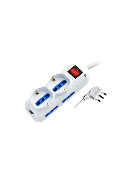 MULTIPRESA 6POS BIPASSO + BIPASSO/SCHUKO SPINA16A + INTERR. (PEM2512-W3)