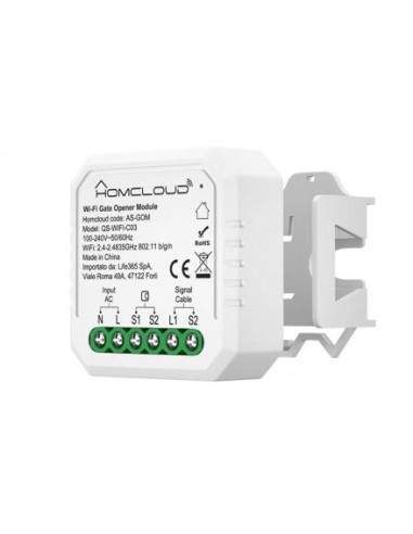 MODULO SMART WI-FI PER CANCELLI GARAGE ED ELETTROSERRATURE 1CH (AS-GOM)