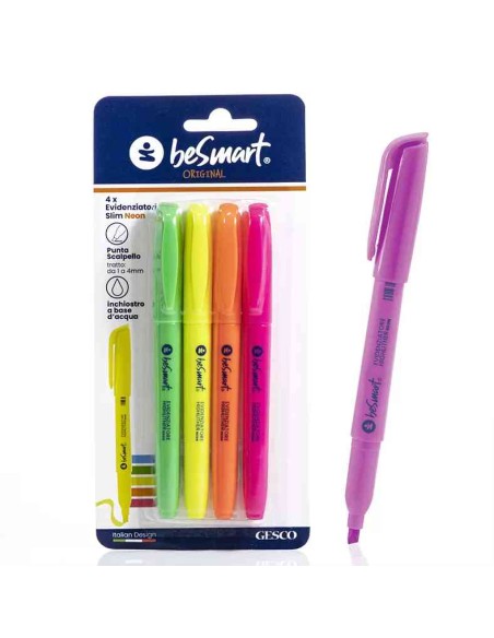 BLISTER 4 EVIDENZIATORI SLIM NEON (01020022)