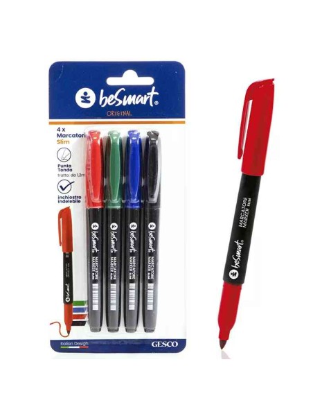 MARCATORE SLIM COLORI ASSORTITI (4 PZ)