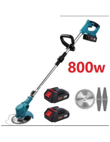 DECESPUGLIATORE DOPPIA BATTERIA ELETTRICO 800W TAGLIAERBA TAGLIABORDI (TM-BC150B)